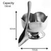 Stainless Steel Ice Cream Bowl Set of 6 Cups & 6 Spoon (150ML) Each - Image 2